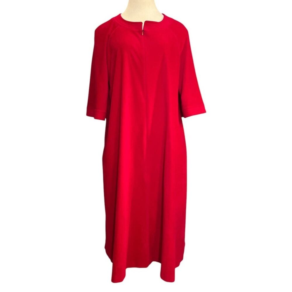 Vtg Vanity Fair USA Made Zip Front Robe House Coat Sz L Magenta Pink Retro Cozy